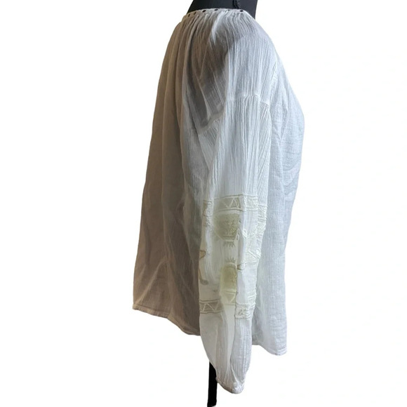 SCOTCH & SODA Embroidered Cotton Peasant Blouse size 1/2 comparable to a medium - Picture 6 of 11